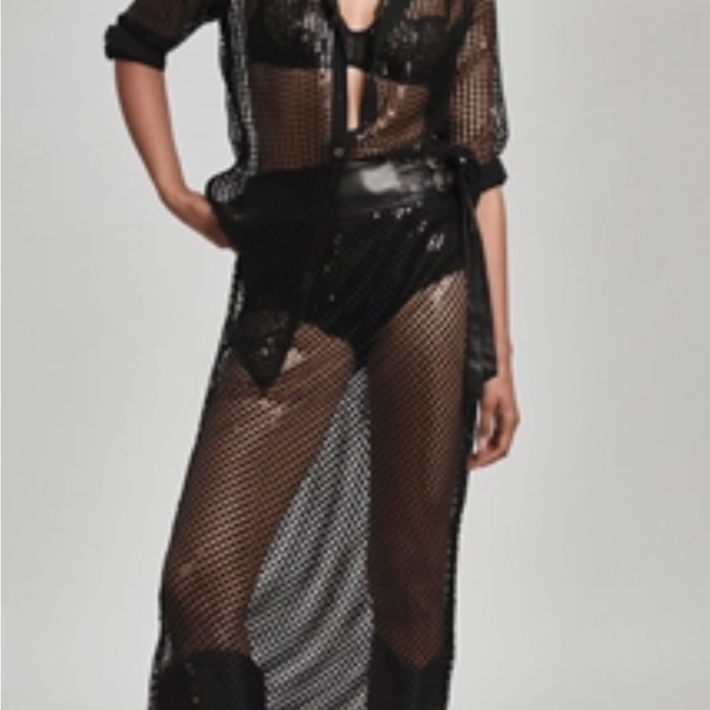 Black Sheer Mesh Skirt
